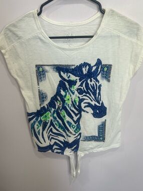 Justice Glittery Zebra T-Shirt